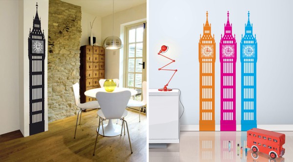 Papiers peints avec Big Ben dans le style du pop art