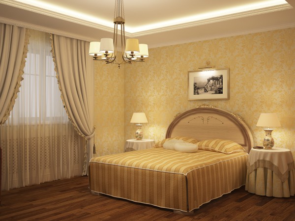 Chambre jaune crème