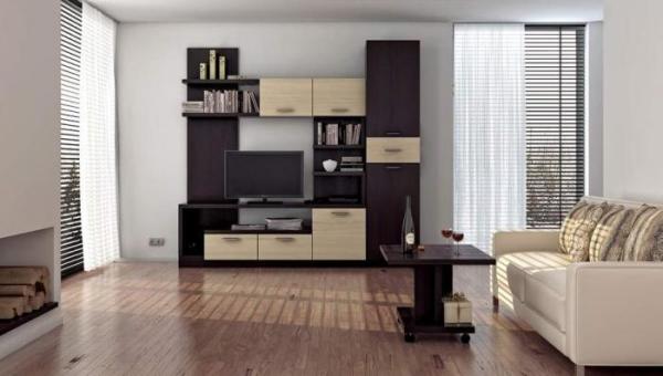 Mobilier bicolore dans le salon