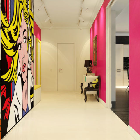 Enduit décoratif pour le couloir: style pop art