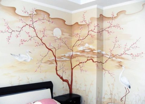 Dessin de style japonais dans la chambre